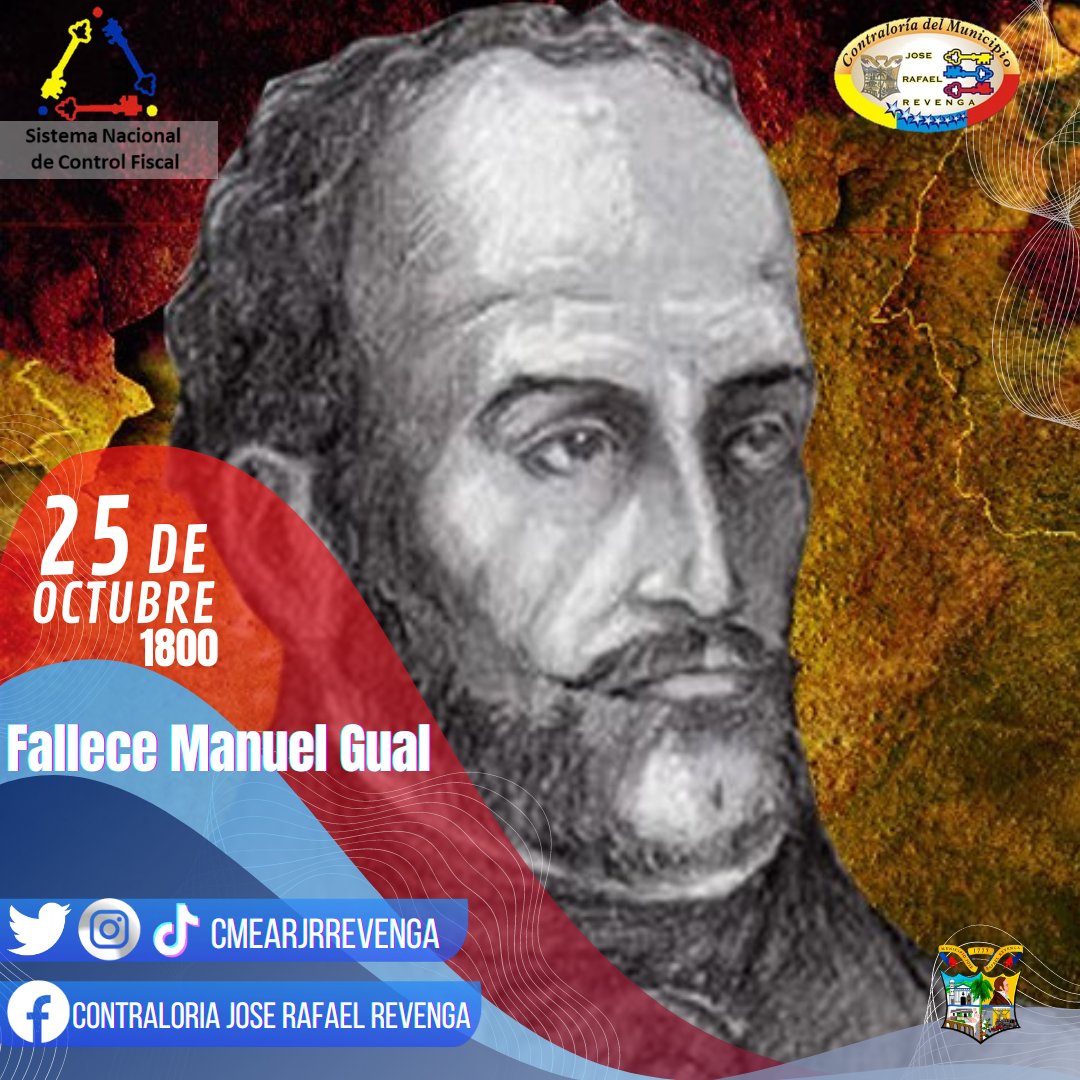 CMEArJRRevenga's tweet photo. #TalDiaComoHoy #25DeOct de 1800 Fallece el prócer preindependentista Manuel G. a manos de espías españoles,murió envenenado en San José de Oruña,Trinidad tras haber participado en uno de los primeros movimientos preindependentistas de Venezuela, la Conspiración de Gual y España. https://t.co/kZaq3P6mZU