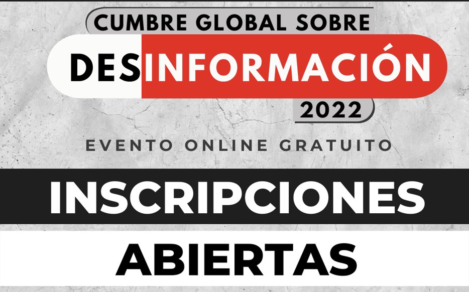 Medianalisis's tweet photo. 💻 La II edición de la @cumbredesinfo es un evento virtual y gratuito que se realizará el jueves 17 de noviembre de 2022, tendrá un foco especial en Latinoamérica con la revisión de casos de desinformación.  

¡Inscríbete y participa! 👇🏻 https://t.co/VSGBOKB5BG https://t.co/Z3N9HP5fzp