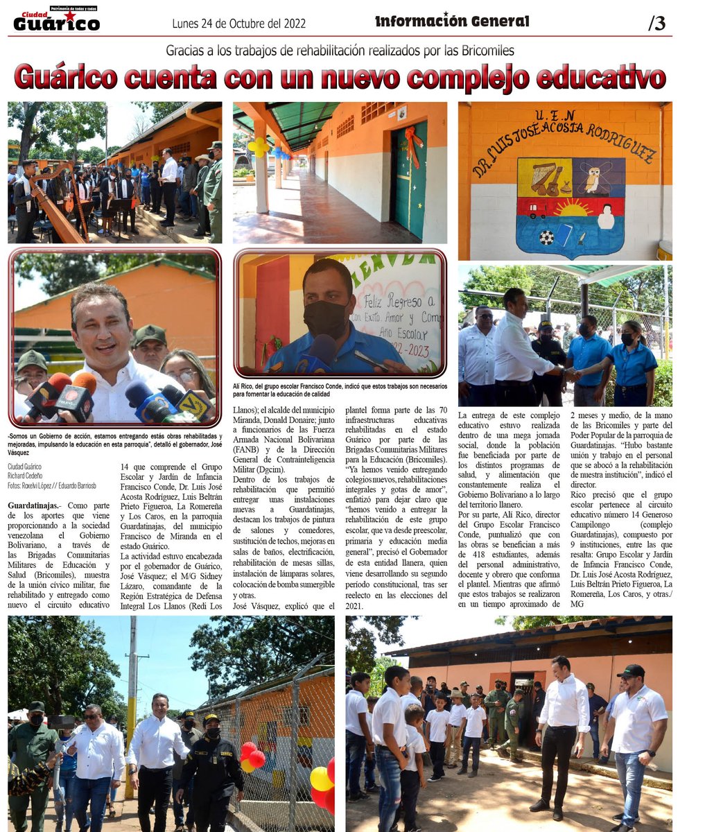 CDCEGuarico's tweet photo. #InfoGeneral📰 Guárico cuenta con un nuevo complejo educativo.

Más información ⬇️
👁️‍https://t.co/3XhlFf1EQE

@NicolasMaduro
@MPPEDUCACION
@_LaAvanzadora
@Gob_Guarico
@josemvasquez
@ZEGuarico
@RiveroJilberto2
@Municipio2
#Guárico
#VenezuelaVamosPaLante
#VamosPaLante https://t.co/oRRXhlf4Rn