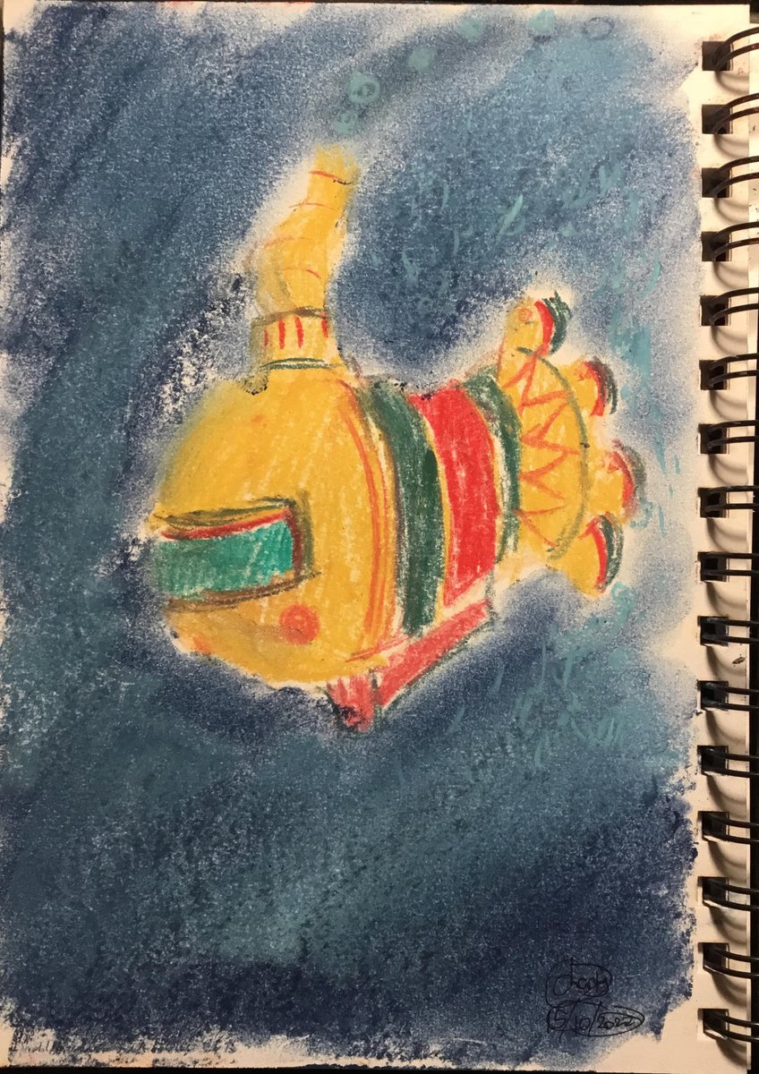 Densetsu1000's tweet photo. Inktober 2022 - Day 15 - Yellow Submarine

“WE ALL LIVE-“ #inktober2022 #illustration #graphicdesign #conceptart #art #drawings #sketchbook #colours #colors #pastels #chalk #rainbow #beatles #sub #macine #vehicle #concept #style #fantasy #underwater #water #ocean #sea #swimming https://t.co/PMtjkZWCae