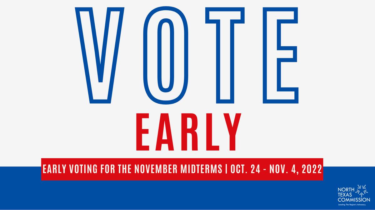 NTxCommission's tweet photo. #EarlyVoting for the November midterms begins today! Click below to learn about the candidates on the ballot and find your polling location.
https://t.co/jOxhbQDVs5
#GOTV #VoteTX #VoteNTX https://t.co/5pOlPJlCsS