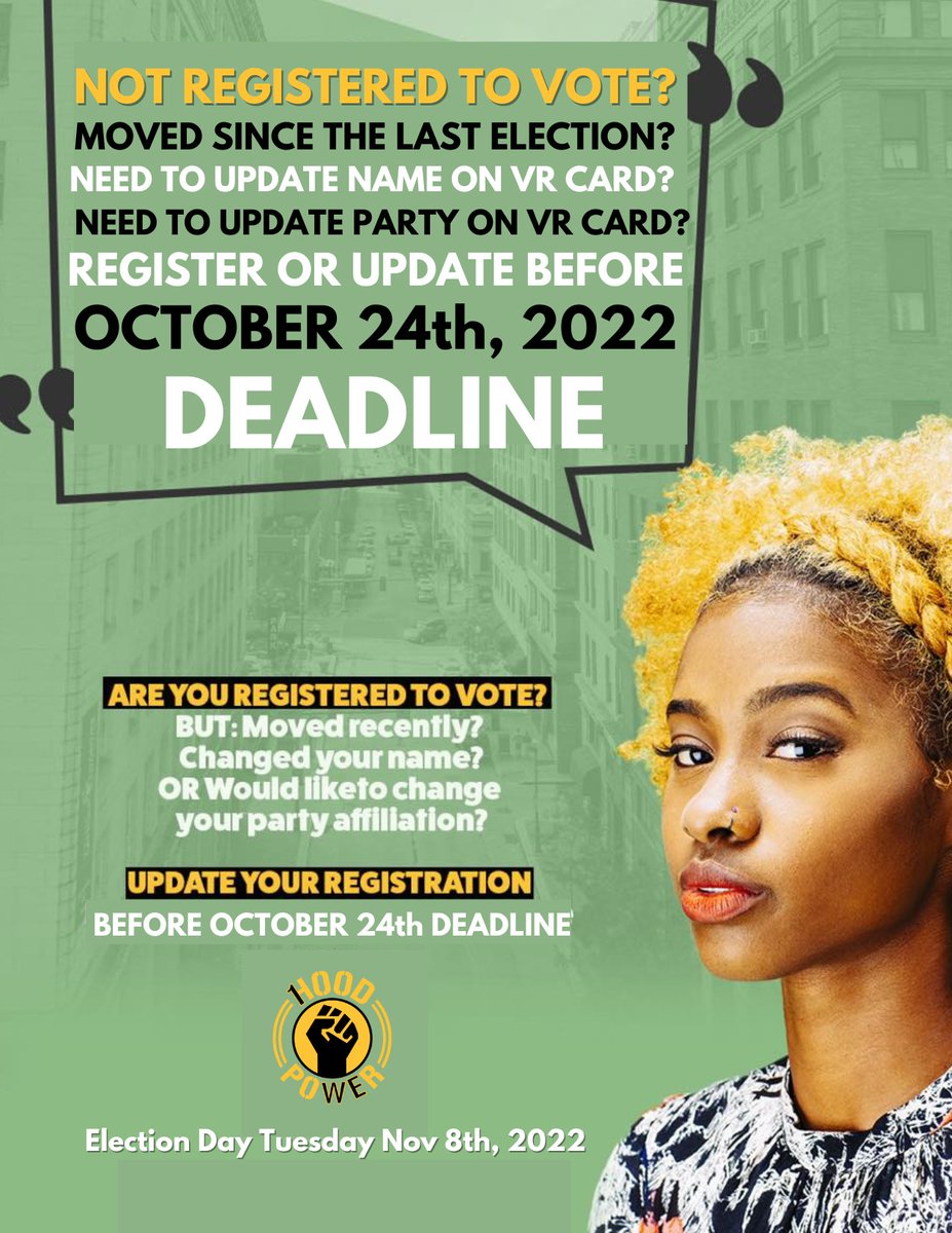 Today is last PA to register to vote! Register here: 1hoodvote.news/VR2022 #VoteNov8