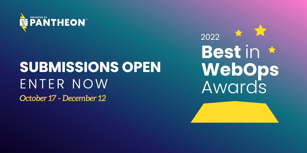 getpantheon's tweet image. The #BestInWebOps Awards are here! 🎉 We&apos;re honoring exceptional individuals and teams driving impact and measurable results with their websites. Learn all about the awards in today&apos;s press release. ✨ ow.ly/rf3I50Ljbw1