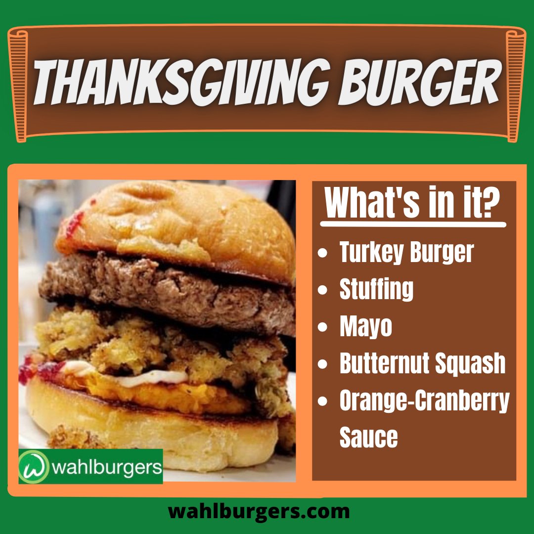 It's back starting today!  Everyone's favorite Thanksgiving specialty burger has returned for a limited time only.  #Wahlburgers #Thanksgiving #Pittsburgh