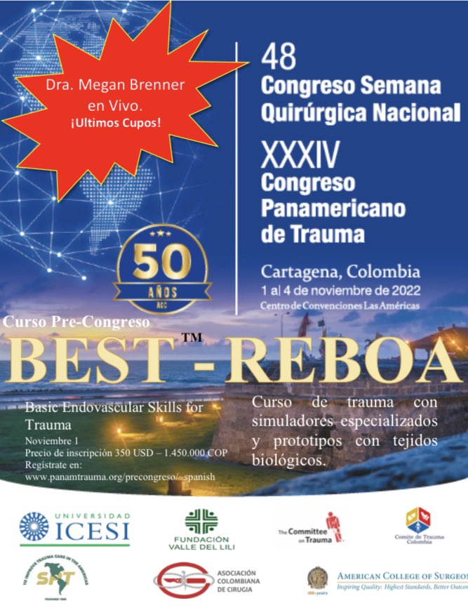 julianita206's tweet photo. Los esperamos en Cartagena. Separa tu cupo. Que esperas  It’ Time to Train #SoMe4Surgery #SoMe4Trauma #MedTwitter @ascolcirugia @Panamtrauma @acsSTOPTHEBLEED  @livalenciaangel @jcsalamea @ordonezcarlosa @CTEtraumayemer1 @pferrada1 @Drmribeirojr @salo75 @traumapty @ottolinopablo https://t.co/PcVpGmX5Gv