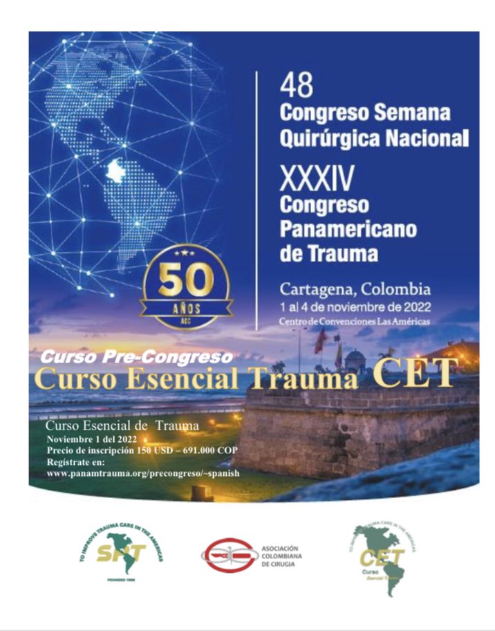 julianita206's tweet photo. Los esperamos en Cartagena. Separa tu cupo. Que esperas  It’ Time to Train #SoMe4Surgery #SoMe4Trauma #MedTwitter @ascolcirugia @Panamtrauma @acsSTOPTHEBLEED  @livalenciaangel @jcsalamea @ordonezcarlosa @CTEtraumayemer1 @pferrada1 @Drmribeirojr @salo75 @traumapty @ottolinopablo https://t.co/PcVpGmX5Gv