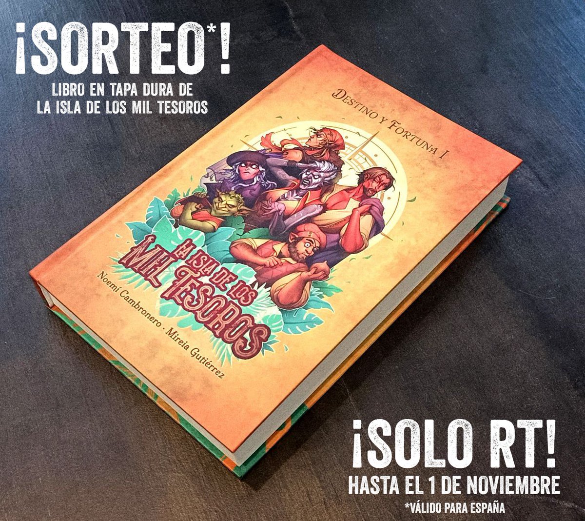 🏴‍☠️SORTEO PIRATA🏴‍☠️
Dentro de poco vamos a publicar la 2ª parte de la saga Destino y Fortuna, así que queremos sortear una copia del primer libro: La isla de los mil tesoros ✨️
Para participar:
🔹️RT a este tweet.
Más info en la imagen.
¡Mucha suerte!