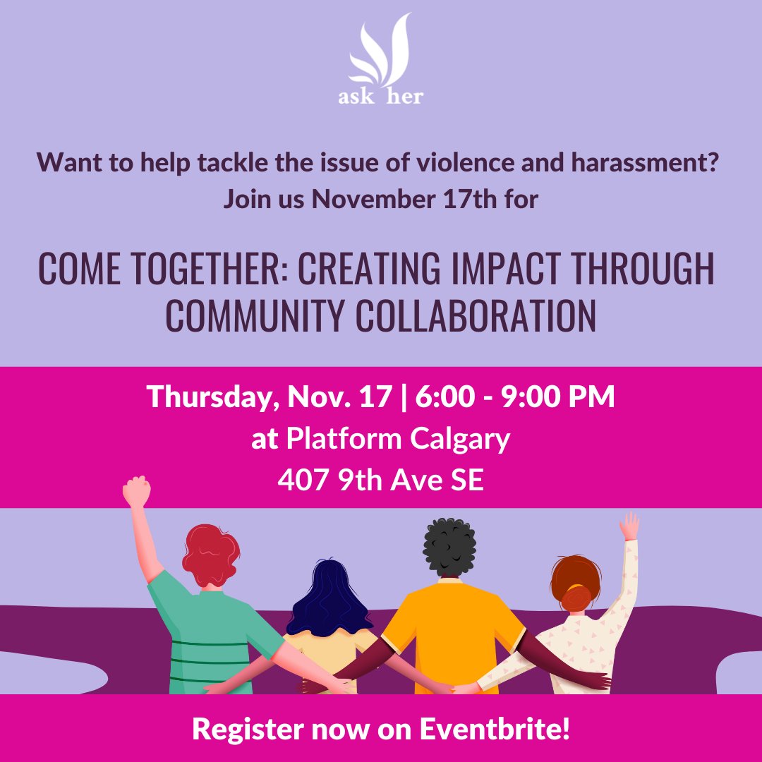 Across the globe, harassment of women politicians is an ongoing problem. Join us on November 17th at <a href="/PlatformCalgary/">Platform Calgary</a> for #ComeTogether: Creating Impact Through Community Collaboration to tackle the issue of harassment and violence for women in politics. #SheBelongs #AskHer #yyc