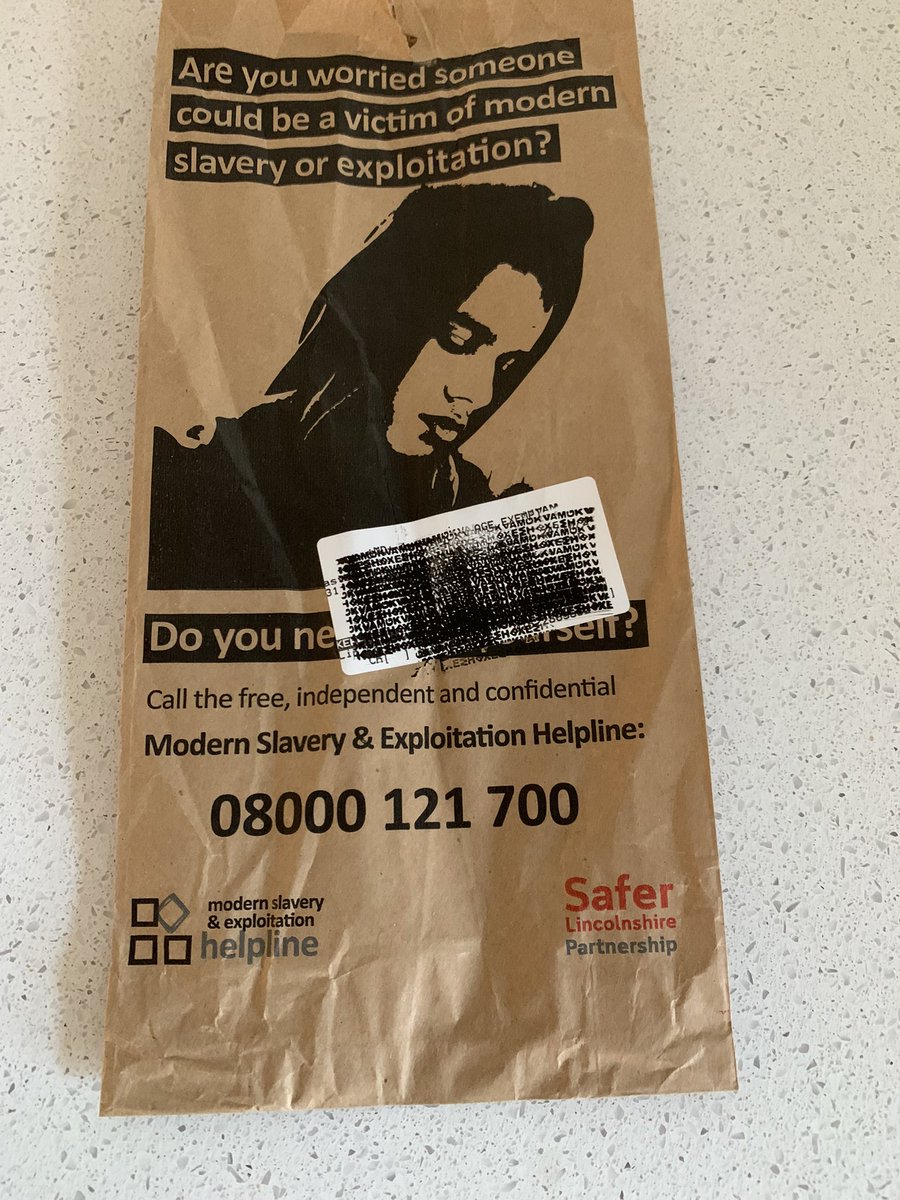 DCIKerryWebb's tweet photo. Just been to collect one of juniors prescriptions and it came in this bag. Have to say - bravo to @SaferLincs for this. What an amazing way to get the message out https://t.co/2dcu889aqa