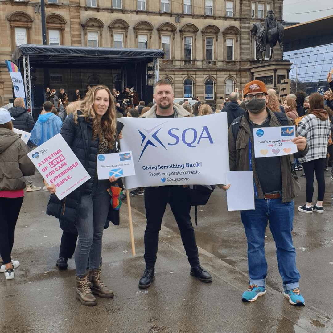 We had a fantastic time showing our support for Care Experienced people at the @whocaresscot #LoveRally2022 yesterday. ❤️ As proud Corporate Parents, we're supporting #CEW2022 – learn more about what they have planned this week: bit.ly/3Df4Qn5