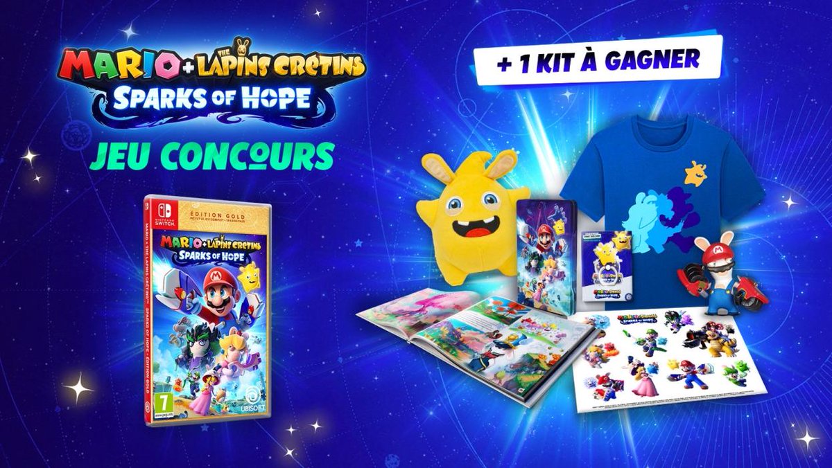 Pour célébrer la sortie du jeu Mario + The Lapins Crétins Sparks of Hope nous vous faisons gagner un SAC DE GOODIES.
Pour participer:
RT ce post
Follow <a href="/Mynthos/">Mynthos</a> et <a href="/LapinsCretins/">Les Lapins Crétins</a>
TAS le 1 Novembre.
Bonne chance!
#MarioLapins #ubisoftPartner #sponsorisé