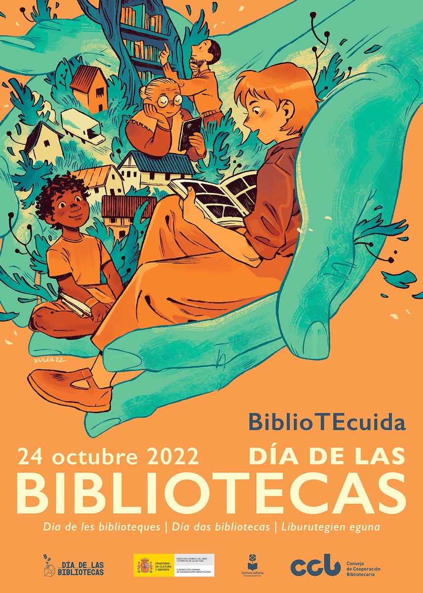 📗📘 #DíaDeLasBibliotecas2022

📚📚 👦👱‍♀️👩‍🦳Bajo el lema #BiblioTEcuida espacios libres y abiertos a toda la ciudadanía y son un pilar fundamental al servicio de las comunidades.

¡Feliz día de las Bibliotecas! 💚💙

<a href="/ManuelJAlcalde/">Manuel Jesús</a>
@culturaviator
@viatoraldia