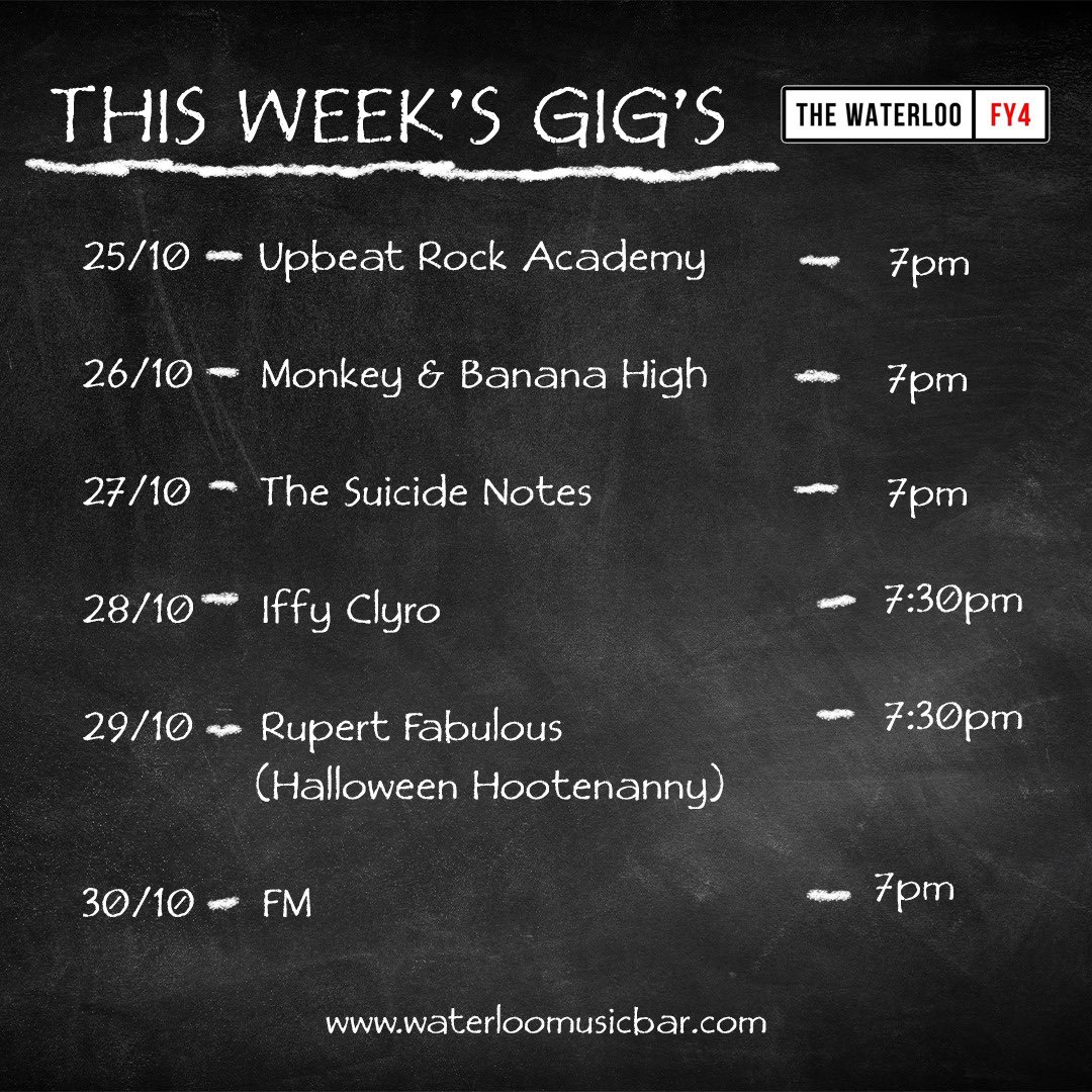 Busy one this week! Grab your tickets from 👉🏼 waterloomusicbar.com