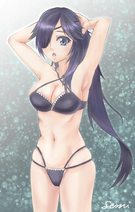 水着のおみつおみつちゃんの水着姿がかわいかったので描いてみました。 #過去絵を晒す #二次創作 #女の子 #天華百剣 #水着  
