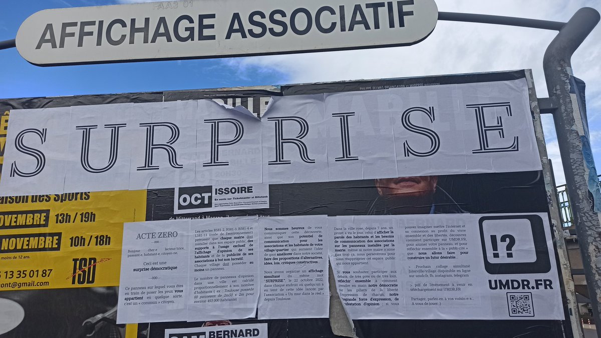 solidairnet's tweet photo. Affichage #surprise à Clermont Ferrand 
#UnMurDansLeReel #alimenterre https://t.co/XZZI3zI6fG https://t.co/cUb0m33QjW