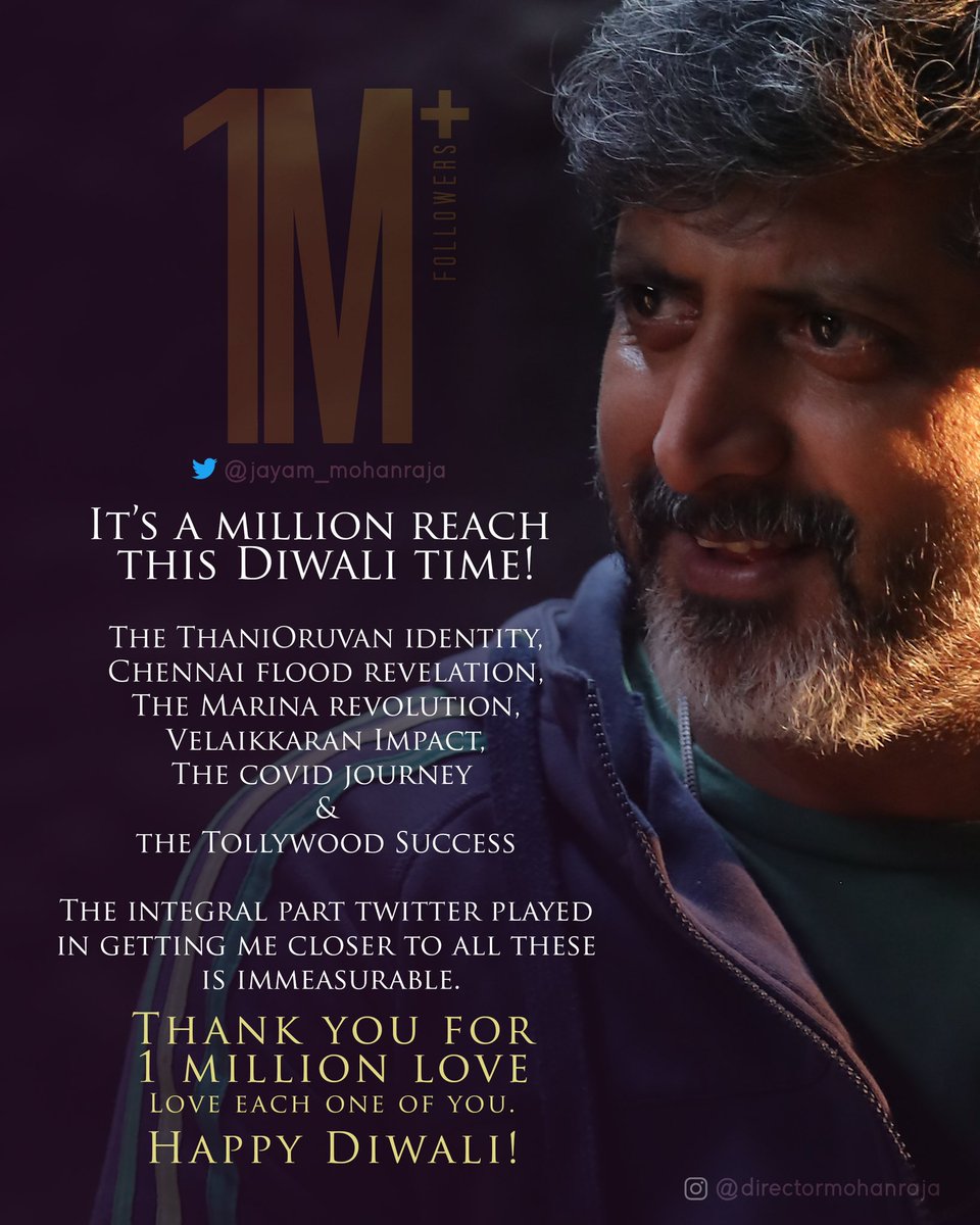 jayam_mohanraja's tweet image. Happy Deepavali to the one million family 🙏