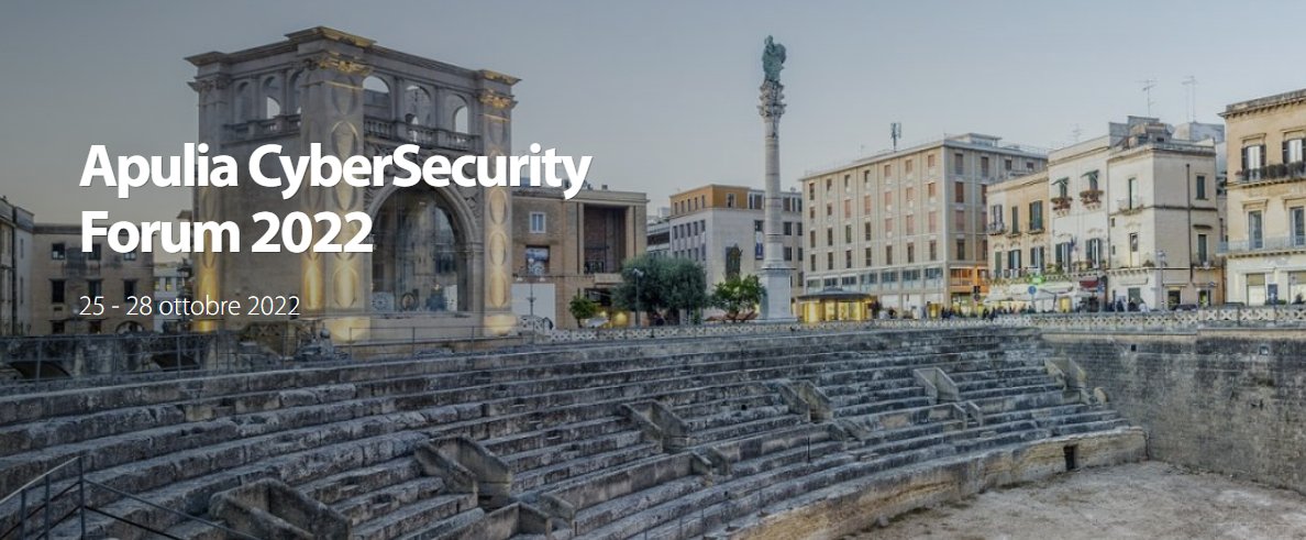 Exprivia_CY's tweet photo. - 1 al prossimo evento targato @Exprivia_Italy
"Apulia CyberSecurity Forum 2022"
 
Un'occasione per promuovere il Mese Europeo della Cybersecurity #ECSM

Non mancare!
Registrazione gratuita: https://t.co/QN2cTdpI7i
#CyberSecMonth #ThinkB4UClick #ApuliaCybersecurityForum #ECSMBari https://t.co/I0dp6N96CB