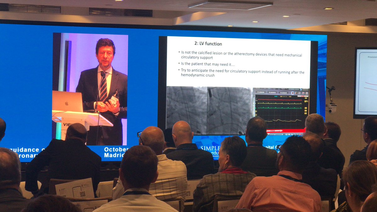 Flavio Ribichini discussing key aspects of PCI in patients with heavily calcific vessels (here highlighting the importance of LV function in planning safe PCI) bit.ly/3soK7GV