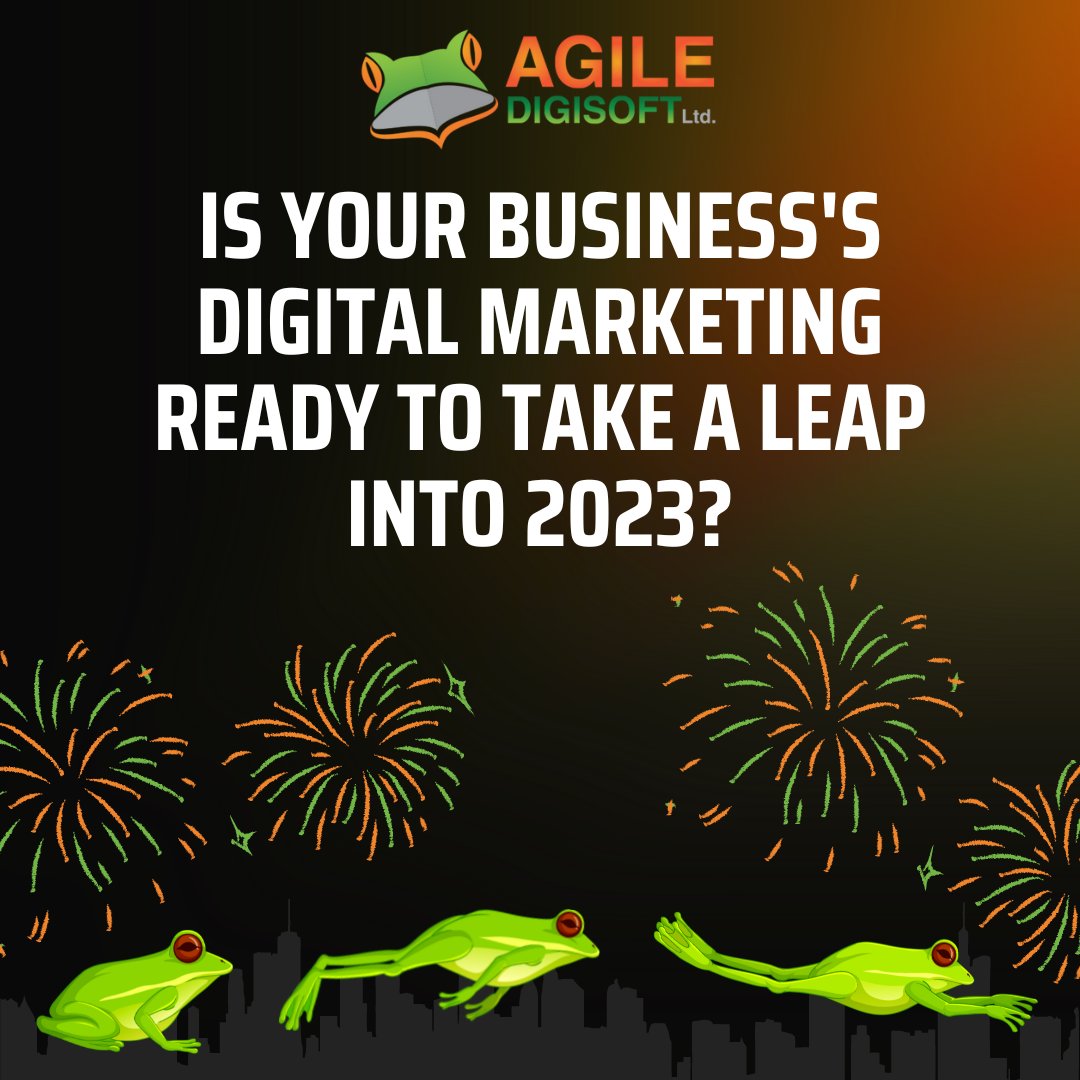 AgileDigisoft's tweet image. Leap into 2023 carefree with Agile Digisoft! Link in bio to learn more and to contact us 🐸
.
.
.
#marketing2023 #leedsmarketing #smallbusinessleeds #digitalmarketingleeds #yorkshiremarketing #websitedesign