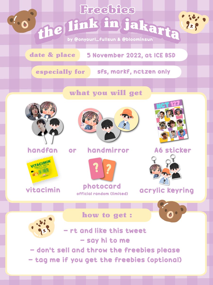 onyourl_fullsun's tweet photo. ♡RT &amp; Like are appreciated!♡
FREEBIES NEO CITY THE LINK in JAKARTA by @onyourl_fullsun &amp; @bloominsun for nctzen esp sfs &amp; markf
🗓 : 5 Nov 2022
📍: ICE BSD
⏰: tba

kindly read the details and see you at the venue!♡ 
#NEOCITY_THE_LINK_JKT
#THELINKTourJAKARTA
#TheLinkinJakarta https://t.co/uiWGZxfIvC