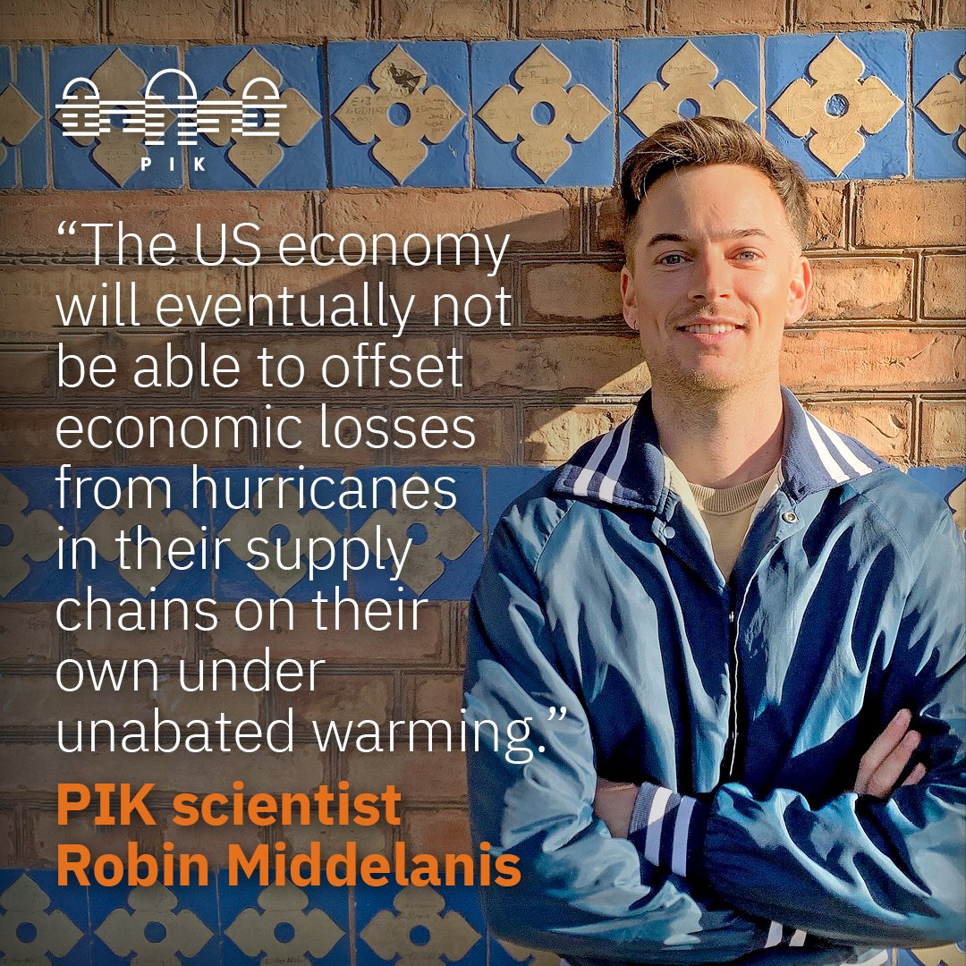 Ongoing #globalwarming could imply severe economic losses from #hurricanes in the #USA: new PIK study with @RMiddelanis, @SvenWillner, C.Otto, @alevermann. 👉pik-potsdam.de/en/news/latest…