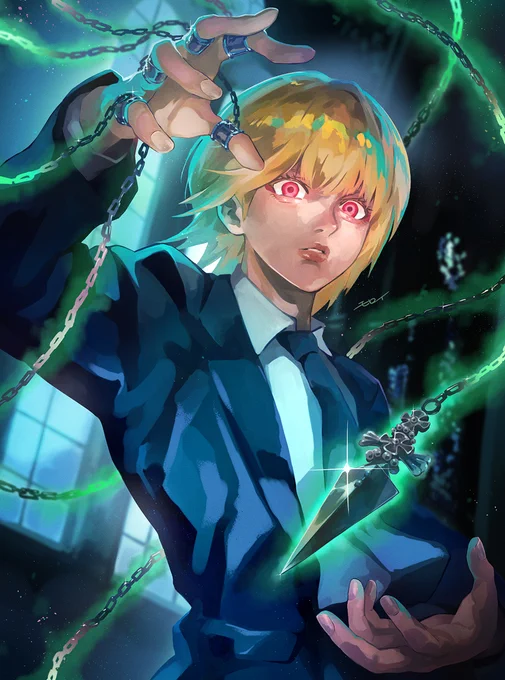 HUNTER×HUNTERの連載再開を祝して、クラピカを描きました。"Kurapika"#hxh#hunterxhunter#ハンターハンター 