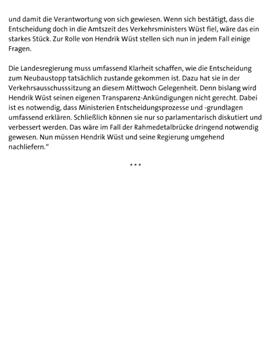 Drängende Fragen an Ministerpräsident Wüst: Offenbar hätte er als #NRW-Verkehrsminister das Chaos um die A45-Brücke Rahmede verhindern können. Bislang hat er das bestritten. Nach einer neuen Recherche ist das kaum mehr haltbar. 'Aufklärung notwendig', sagt @GordanDudas. #LtNRW