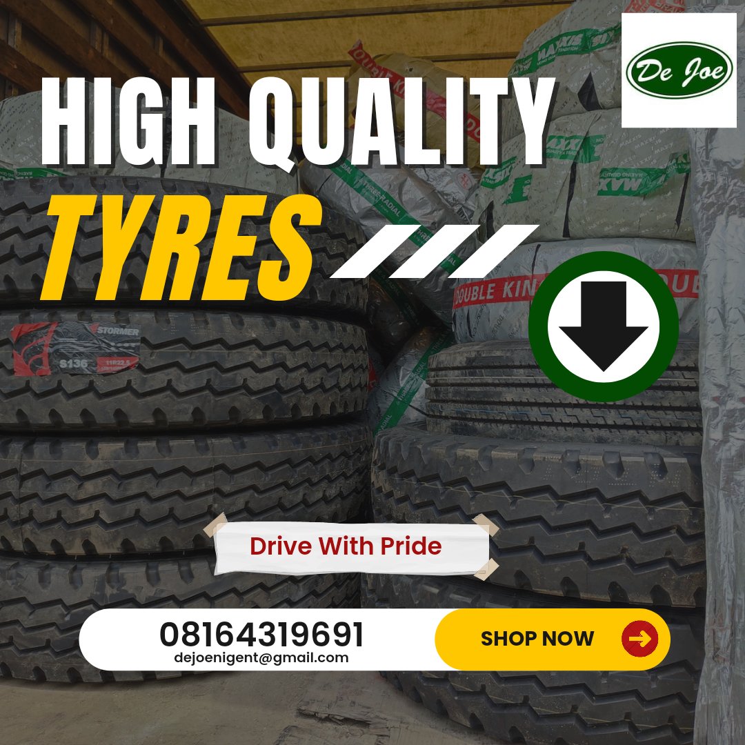dejoenigent's tweet photo. Stay safe this season.
Gift your car/truck brand new tyres.

#DeJoeNigEnt #BrandNew #Shop #Trucks #Cars #Tyres #Rubber #PortHarcourt #TyreDeals #Deals #Quality https://t.co/ArGtFcHfRR