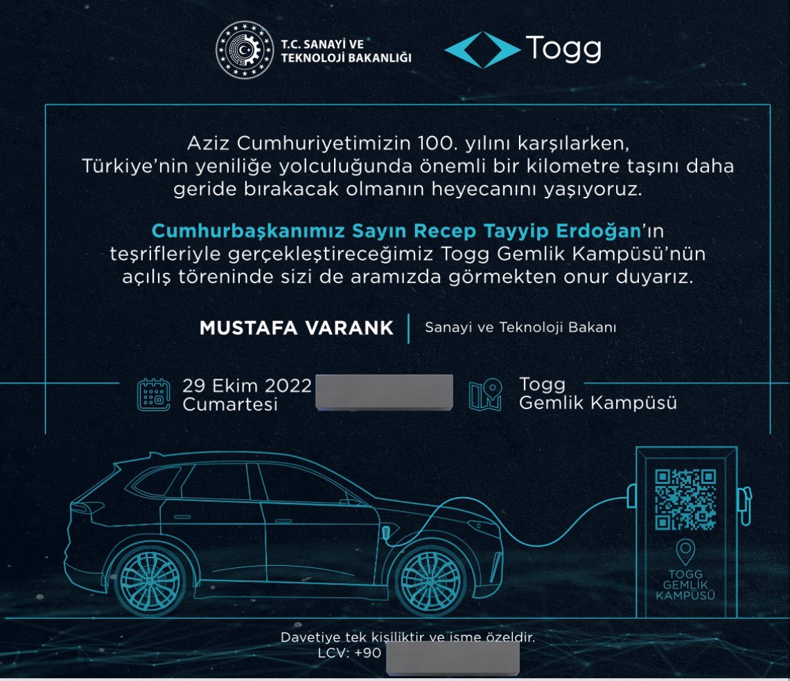 hakki_alkan's tweet photo. Davetin güzelliğine bakar mısınız? #Togg 😍🇹🇷🧿 https://t.co/wmNQWfgyDG