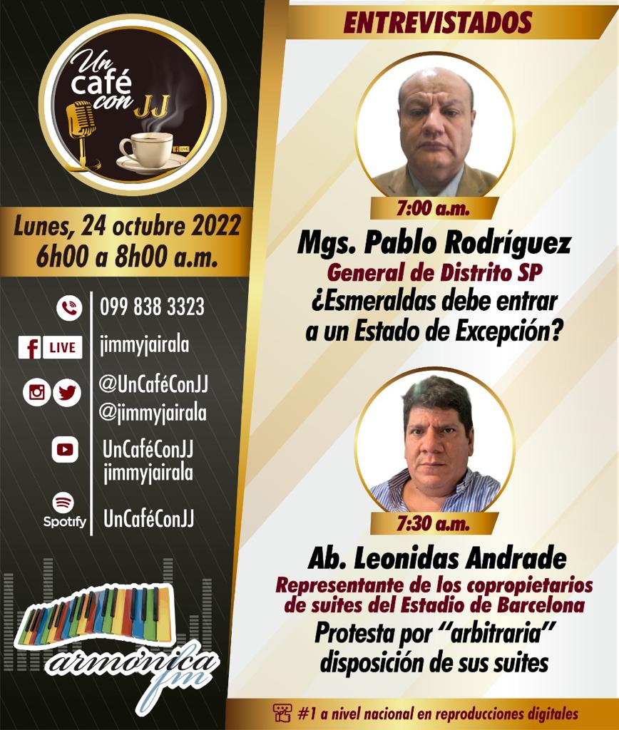Buenos días. Arranca "Un Café con JJ". La Zona 8 (Guayaquil, Durán y Samborondón) tuvieron el fin de semana más violento del año. ¡Bienvenidos! ➡️ fb.watch/gm9MrBWZFv/