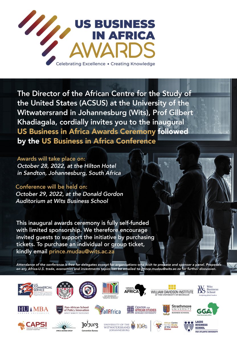 USBAA_'s tweet photo. Only 3 days left to the US Business in Africa Awards. Don't miss out on an opportunity to network with US businesses in Africa. Head over to our website to secure a seat or table https://t.co/THVHXMMwxz https://t.co/NtfUU8bpz9