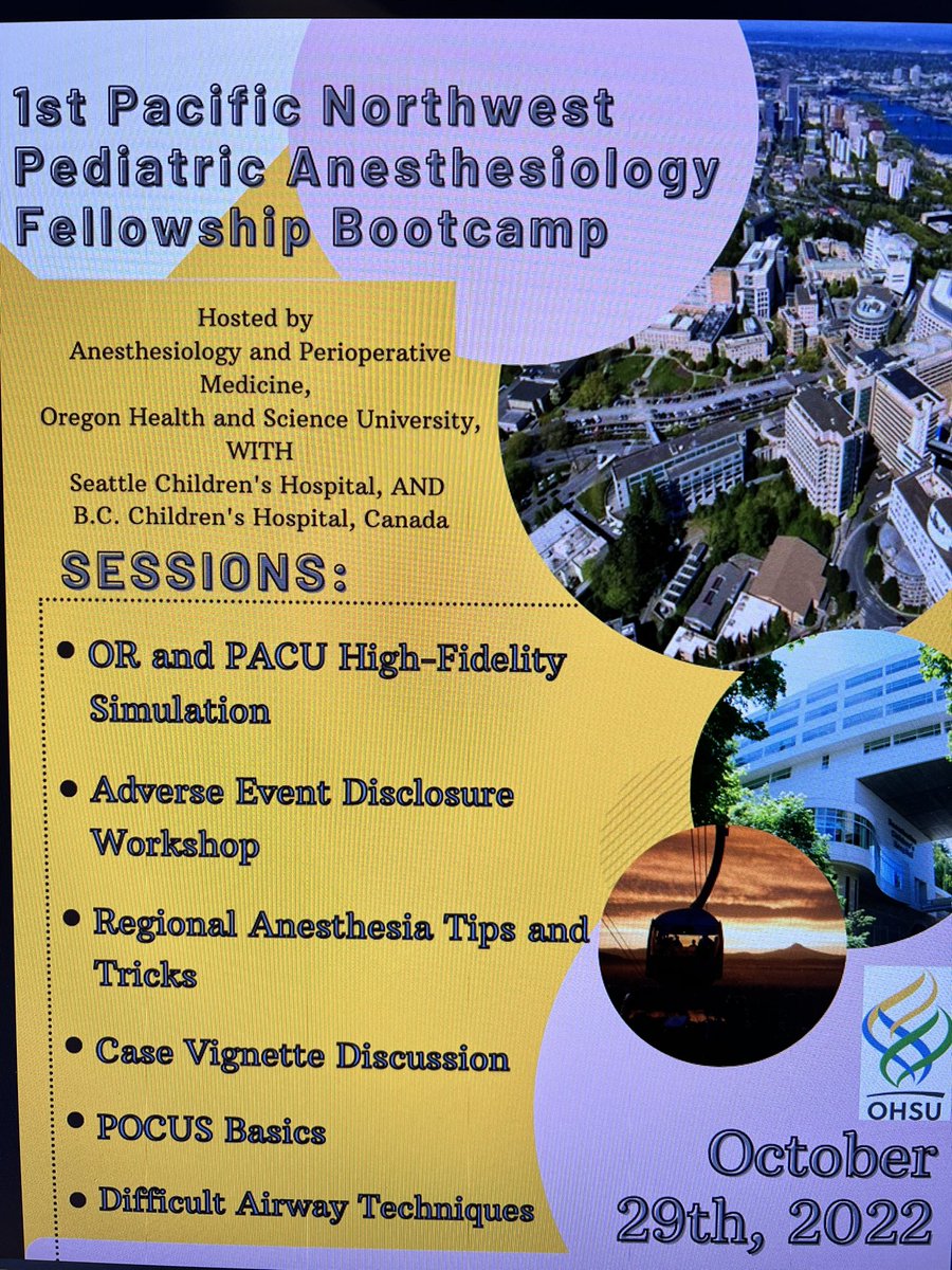Dr. Kirk Lalwani MD FRCA MCR (@kirklal) on Twitter photo 1st Pacific NW Pediatric Anesthesiology Fellowship Bootcamp hosted by OHSU! Postponed for 2 years as a result of the pandemic, now a reality. #ASA22 #asa2022 <a href="/PAPDA_Social/">Pediatric Anesthesia Program Directors Association</a> 1st Pacific NW Pediatric Anesthesiology Fellowship Bootcamp hosted by OHSU! Postponed for 2 years as a result of the pandemic, now a reality. #ASA22 #asa2022 <a href="/PAPDA_Social/">Pediatric Anesthesia Program Directors Association</a>