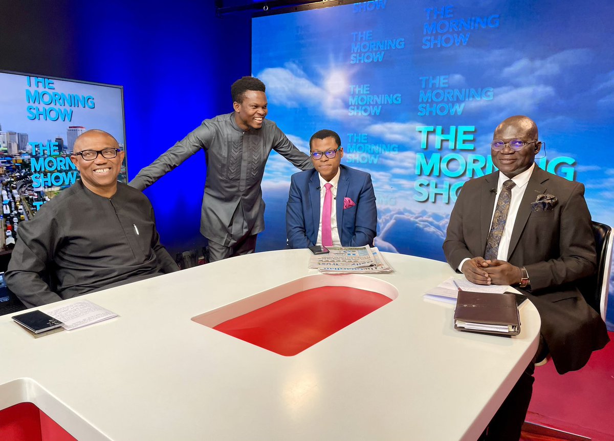 Spotlight_Abby's tweet photo. Special thanks to @PeterObi for never giving us stress after his interviews. No need for astrologers, diviners, prophets, soothsayers, tongue-twisters, speech-writers, Akeelah and Bee contestants, online warriors, mathematicians &amp; corn-men to explain what Peter Obi said. Arise TV https://t.co/2I9yFPf6RV