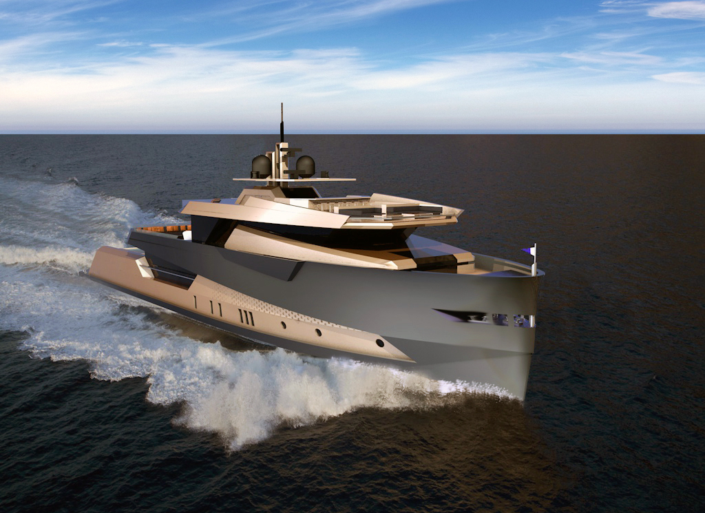 sytreports's tweet photo. Green Yachts has unveiled the renderings for their new 47.55-metre superyacht concept Tetrosomus 45. The unique design was developed in collaboration with Cheyenne Yachts and draws inspiration from the obscure Tetrosomus fish. https://t.co/k5AGXo60Kt https://t.co/9JJA67jbWW