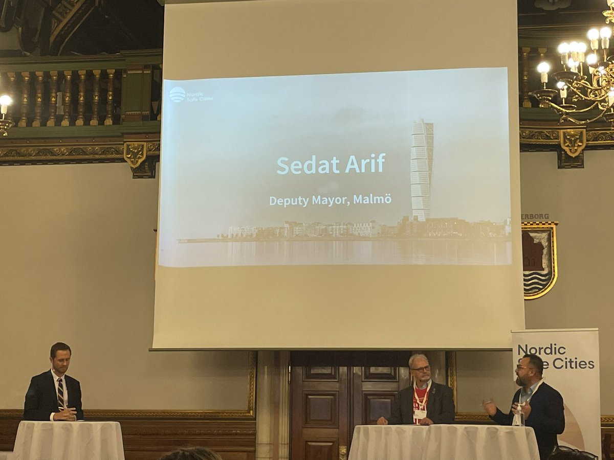 Deputy Mayor Sedat Arif in <a href="/malmostad/">Malmö stad</a> provides an excellent overview of its project Nordic Safe Digital Cities where they are monitoring hate speech online. #NSCSummit <a href="/NordicSafeCity/">Nordic Safe Cities</a>