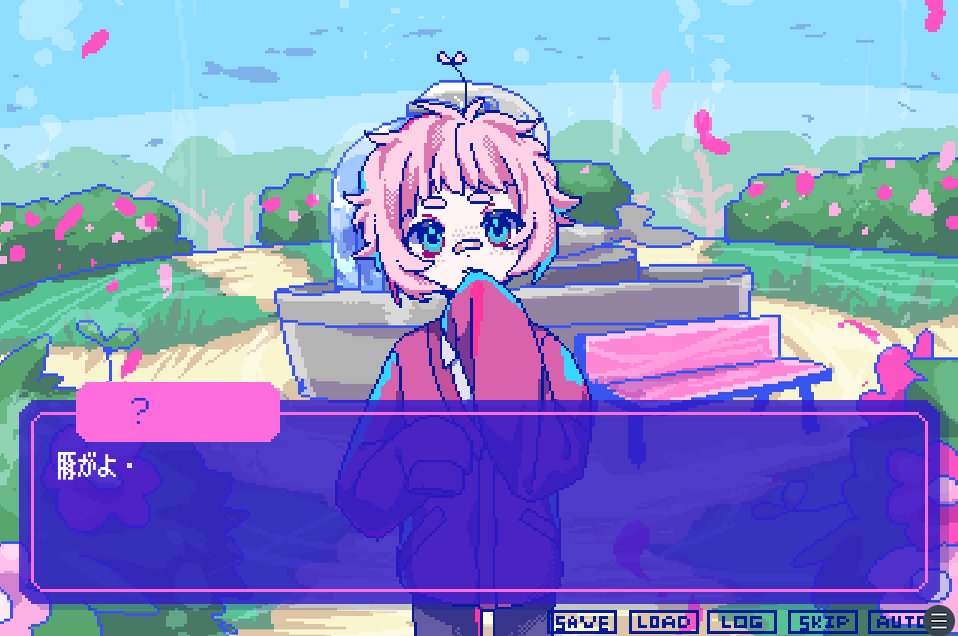 pink hair solo fake screenshot blue eyes outdoors sleeves past fingers sleeves past wrists  illustration images