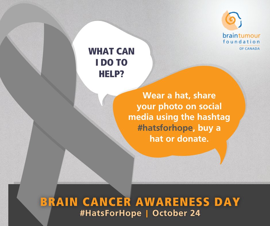 BrainTumourFdn's tweet photo. Today is #BrainCancerAwarenessDay! Join the national Hats For Hope movement! 
Our hashtag sponsor @Novocure encourages you to spread awareness that day by wearing a hat, taking a picture and sharing it on social media using the hashtag #HatsForHope. ➡️ https://t.co/F9fbQScLYz https://t.co/sS6FfbM9bZ