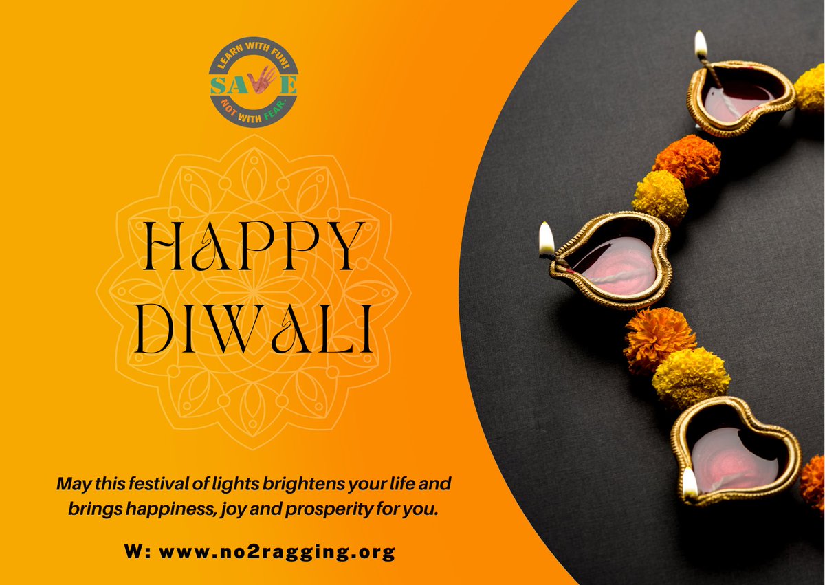 No2Ragging's tweet photo. Happy Diwali To All Of You. 
- Team SAVE. 

#Diwali2022 #Diwali https://t.co/6Nd3XPYOyP