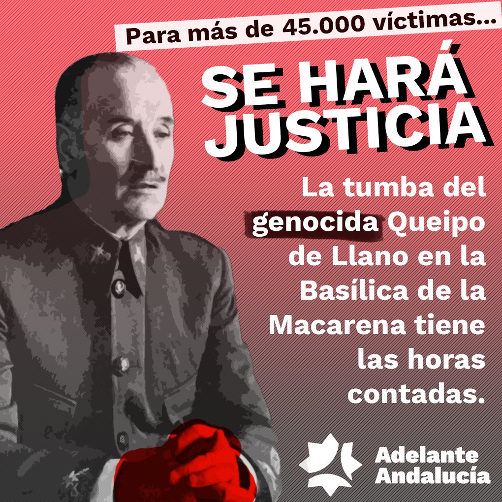 La brutal represión en Sevilla, la masacre de la Desbandá...

Vamos tarde, los gobiernos en la Junta deberían haberlo sacado hace mucho tiempo, pero por fin va a llegar el día.