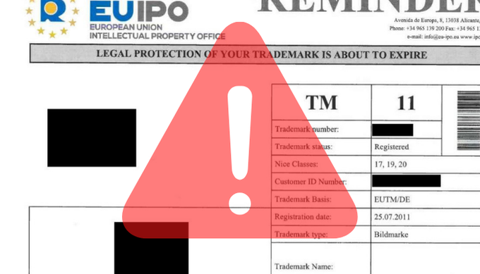 ⚠️SCAM alert: we never send invoices requesting payment for our services. 

If you receive one that looks like it comes from EUIPO:
1. Do NOT pay.
2. Check our website.
3. If in doubts, contact us

See examples and more info here➡️ euipo.europa.eu/ohimportal/en/…