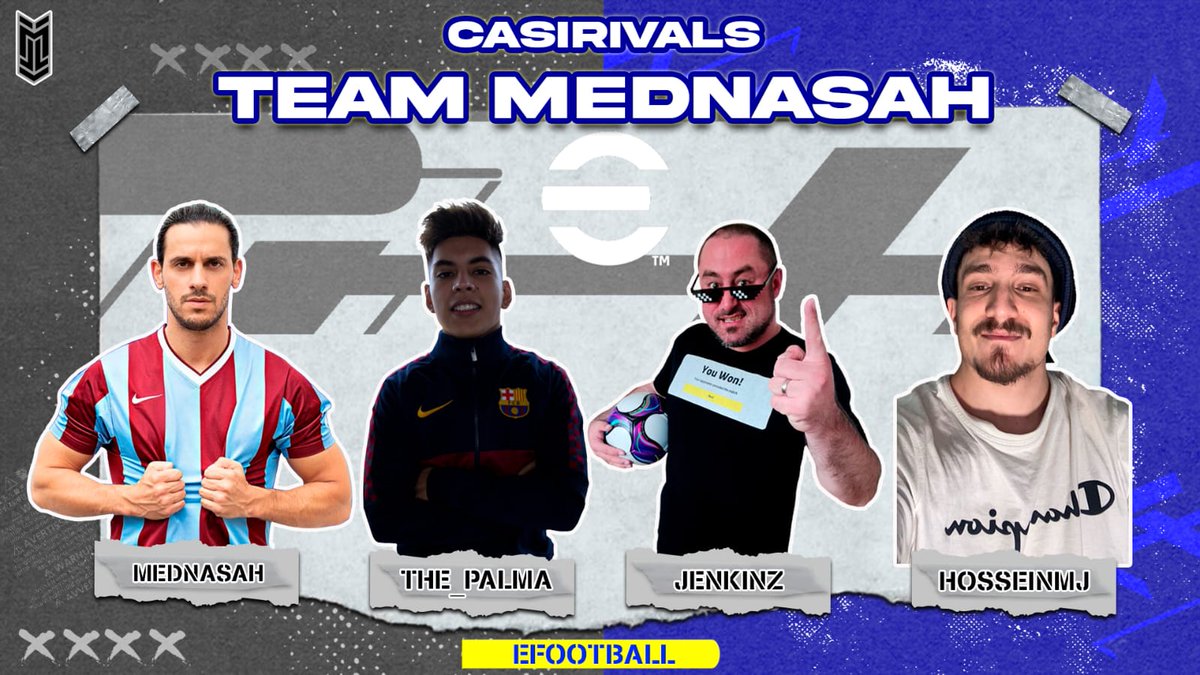 My team as the captain at the big CasiRivals-Event.

🎁 To celebrate it, I am giving away 50€ Credit FOR ALL PLATTFORMS.

1. Follow <a href="/mednasah_/">mednasah</a>
2. Retweet this post

Stay tuned for the next Infos of the tournament 🤩

Design: @monsterinho
#casirivalsefootball