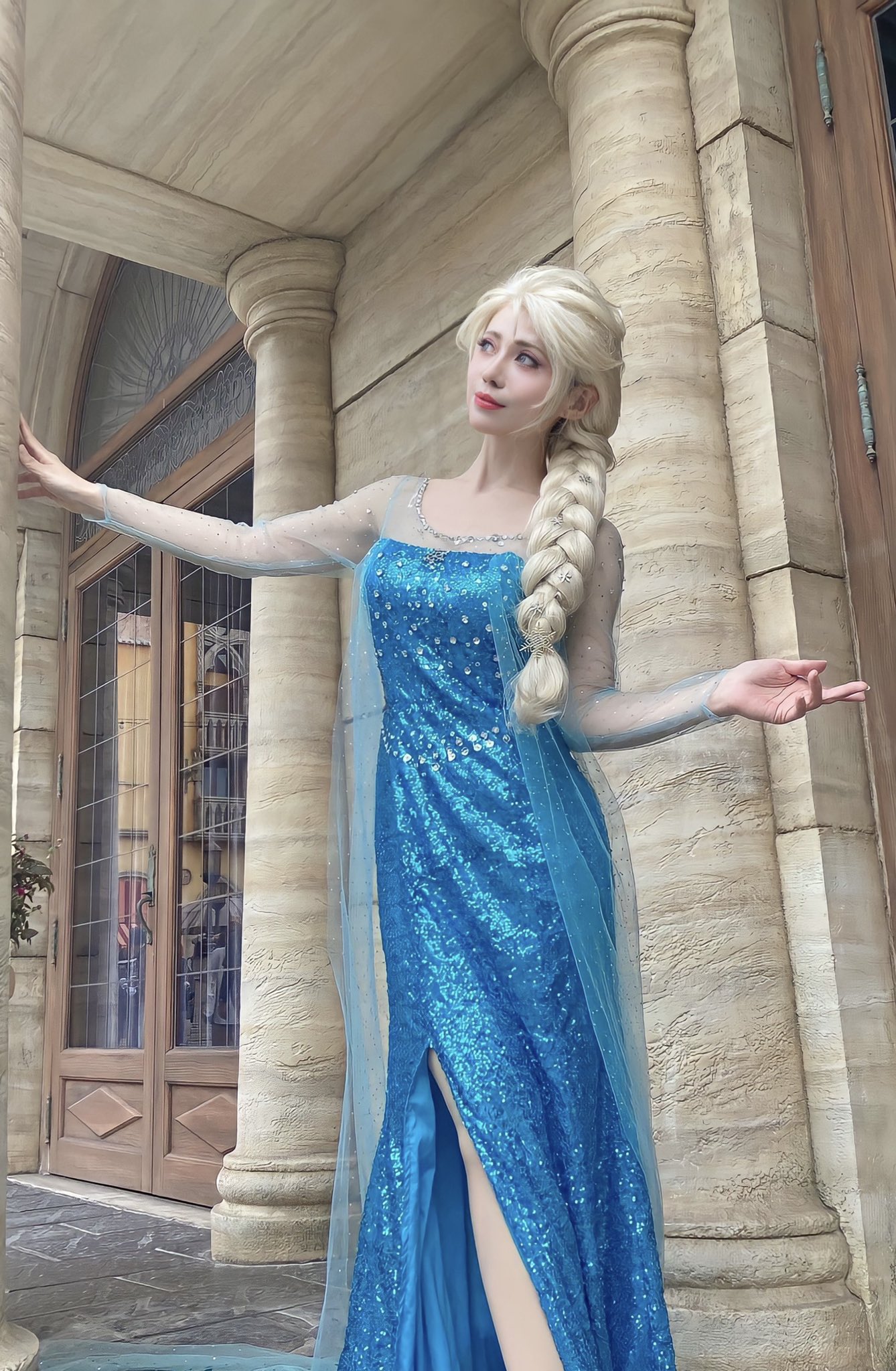 即日発送 ディズニー アナと雪の女王 エルサ コスプレ衣装 Dハロエルサ