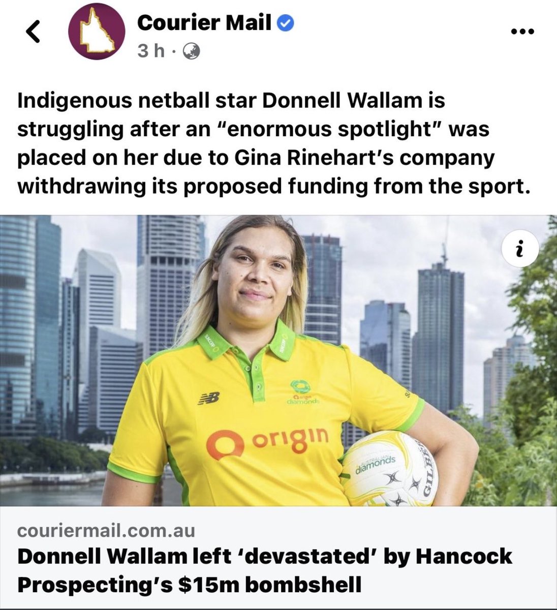 FocusedIndif's tweet photo. Ok, maybe you should be more respectful of someone who’s donating $15m to your sport that is going broke! Just saying! #GoGina https://t.co/VPdJqE3YTt