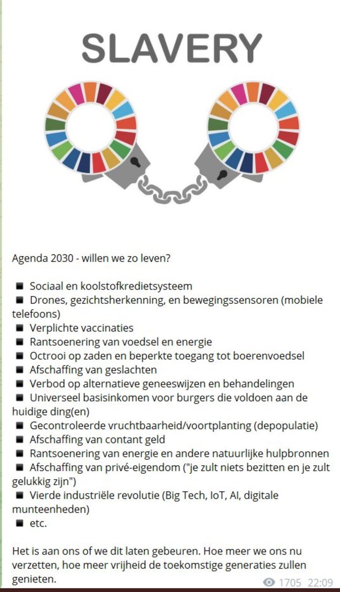 botman_wil's tweet photo. @RHoogland Schaarste in energie- en voedselvoorziening wordt opzettelijk gecreëerd om mensen afhankelijk te maken van de overheid, die de toekomstige arme burgers en bedrijven de “helpende hand” toereikt met een digitale munt met een CO2-budget…#StopSDG !!! https://t.co/LKVuAzLMSA