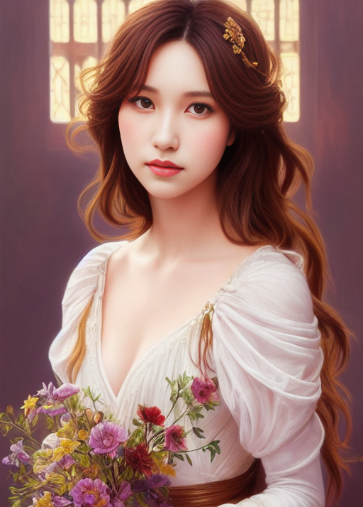 minaAIart's tweet photo. Holding a bouquet of flowers #TWICE #트와이스 #Mina https://t.co/s6BUbv2WT1
