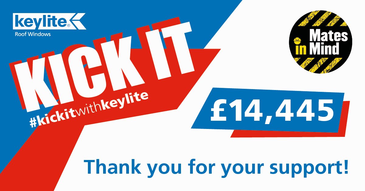 Keylite's tweet photo. We are absolutely thrilled to announce the total donations for our 2022 #KickItWithKeylite initiative so far for the amazing mental health charity, @MatesInMind!
The job isn't done yet &amp; we only hope you'll #KeepItUp and help push us over the £15K mark!
https://t.co/YakMR66EsY https://t.co/ofuwXhkXgf