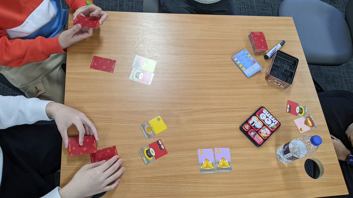 Diego Perez-Liebana (@diego_pliebana) on Twitter photo The cool thing about setting an assignment for MSc students on writing AI players for board games is that you get to run game sessions to teach the game. A bit of Sushi Go! before lunch time sounds appropriate. <a href="/GameAI_QMUL/">QMUL Game AI group</a> <a href="/tag_framework/">Tabletop Games (TAG)</a> The cool thing about setting an assignment for MSc students on writing AI players for board games is that you get to run game sessions to teach the game. A bit of Sushi Go! before lunch time sounds appropriate. <a href="/GameAI_QMUL/">QMUL Game AI group</a> <a href="/tag_framework/">Tabletop Games (TAG)</a>