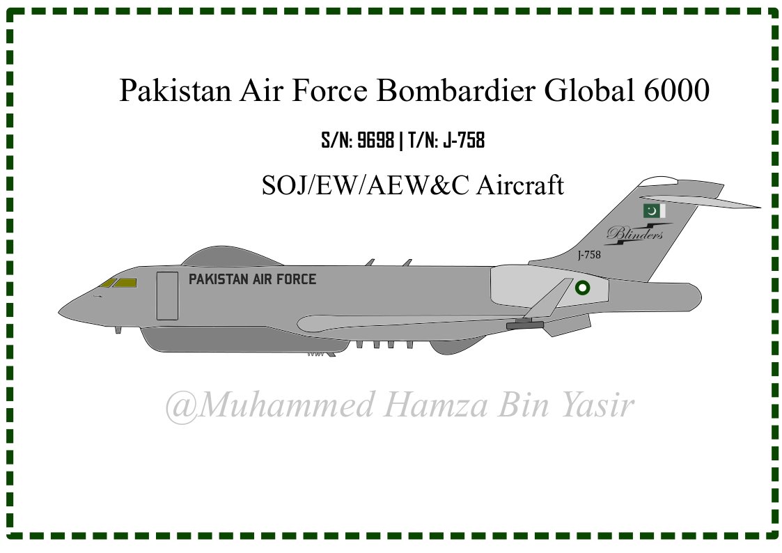 The key to Electronic Dominance in the Sky! #Pakistan Air Force's newly acquired Bombardier Global 6000 [J-758] for EW/ELINT/AEW&C purposes. BG6000 will be upgraded by Turkish Defense Industry, Turkish Aerospace Industry & ASELSAN.. (1)