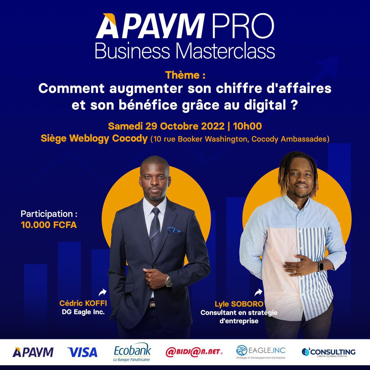 emmanuelkassi's tweet photo. APAYM PRO solutions de digitalisation des paiements. Masterclass / samedi 29 octobre 2022 à partir de 10h00 à la villa https://t.co/iwLXfJaImt / 10 000 F / Inscription : 👉🏾 https://t.co/suRiw5PbIw
#APAYM_PRO #APAYM #CIVDIGITAL #CIV #CIV225 #WEBLOGY https://t.co/bEo5PhHdBf