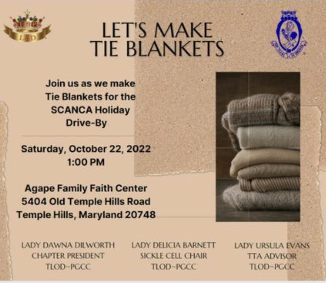 tlodpgcc's tweet photo. Our Top Teens joined with us at our #SickleCell Committee sponsored Tie Blanket Event. We designed blankets to be donated to the Sickle Cell Association of the National Capital Area. #TLODPGCC #TTAPGCC #Outreach #TopsInService #TLODInc #TTA #SCANCA https://t.co/UnyCXeDx1p